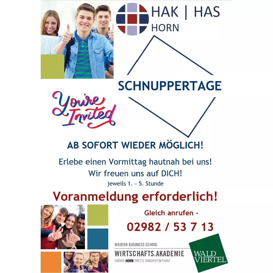 Schnuppertage – ab sofort wieder möglich!