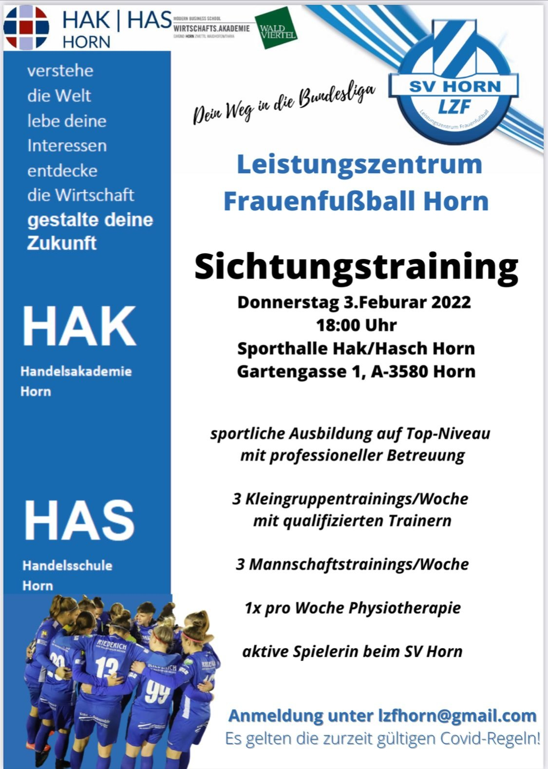 Sichtungstraining Frauenfußball Horn