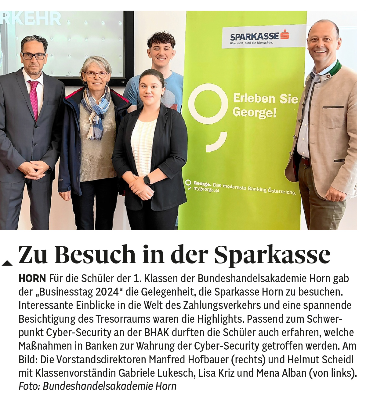 Zu Besuch in der Sparkasse