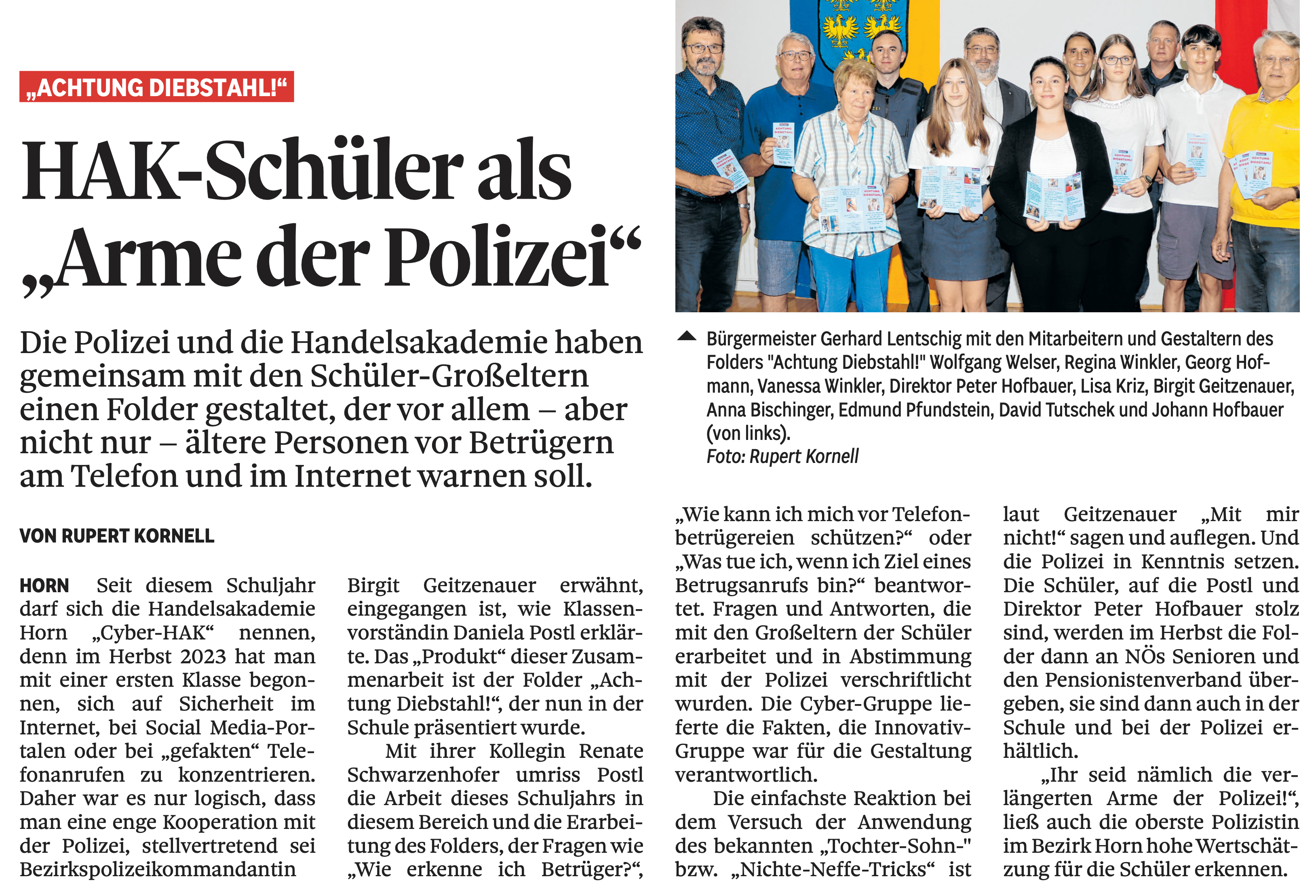 HAK-Schüler*innen als „Arme der Polizei“