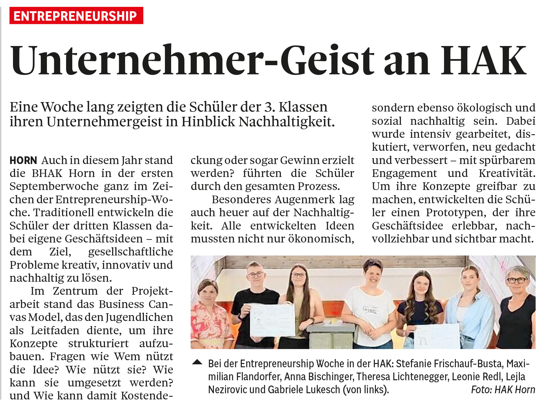 Unternehmer-Geist an HAK
